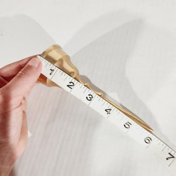 Brass Bells Hand String Plate Lot Vtg Made in India Etched MCM Decor Purple - Picture 5 of 16